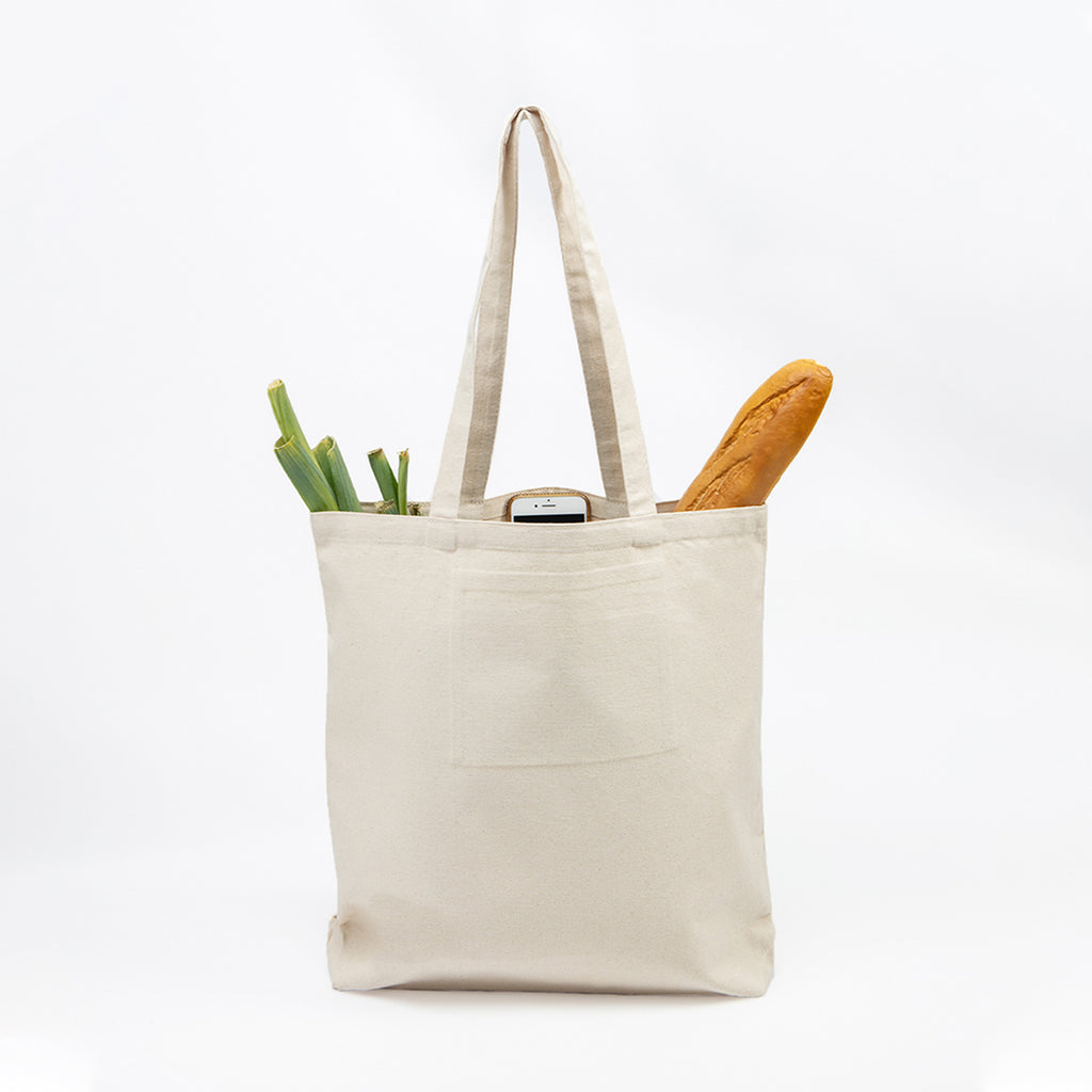 Saco canvas com bolso interior 100% algodão, 310g