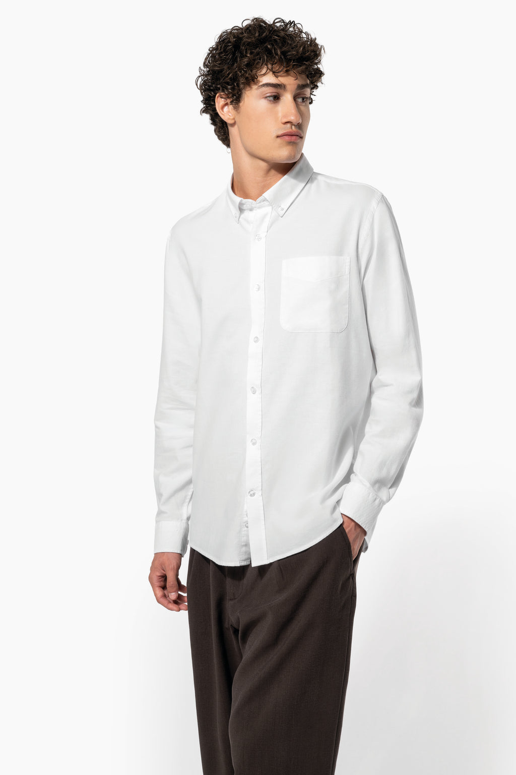 Camisa Oxford de manga comprida