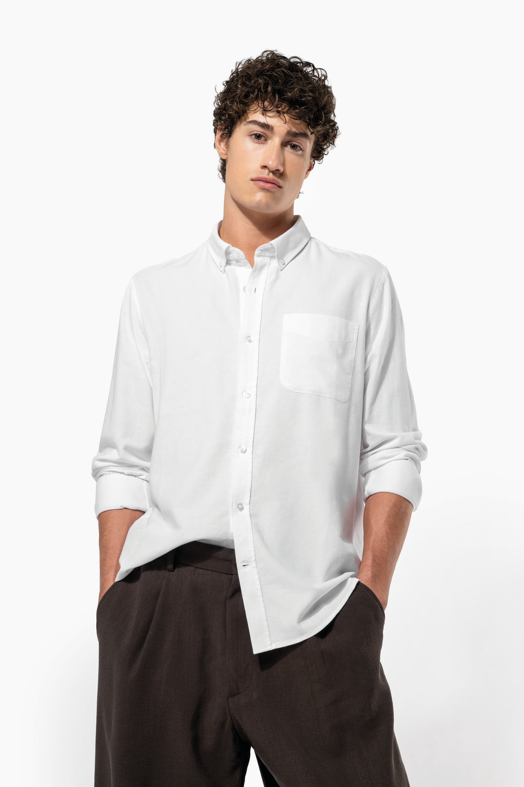 Camisa Oxford de manga comprida