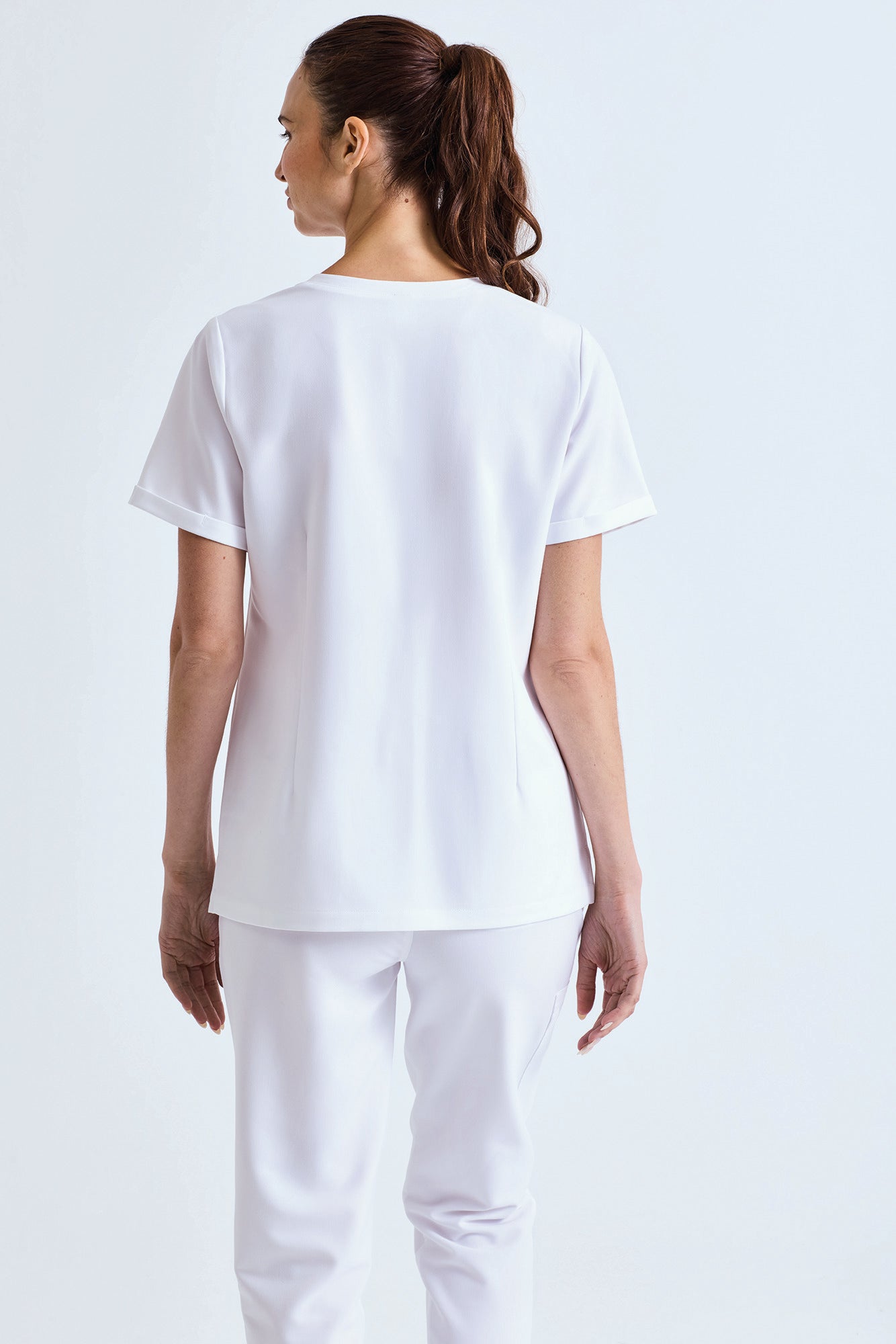 Túnica stretch manga curta de senhora