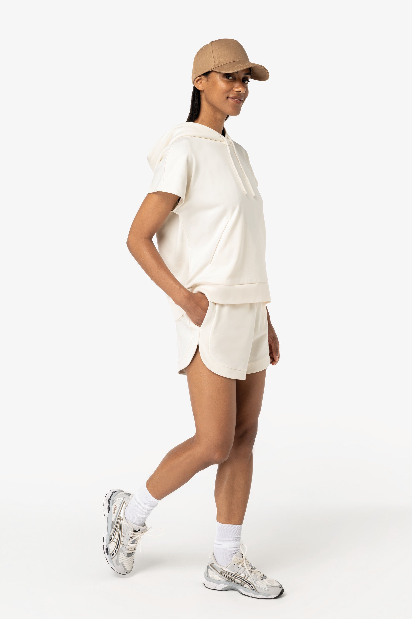 Sweatshirt eco-responsável oversize sem manga French Terry de senhora