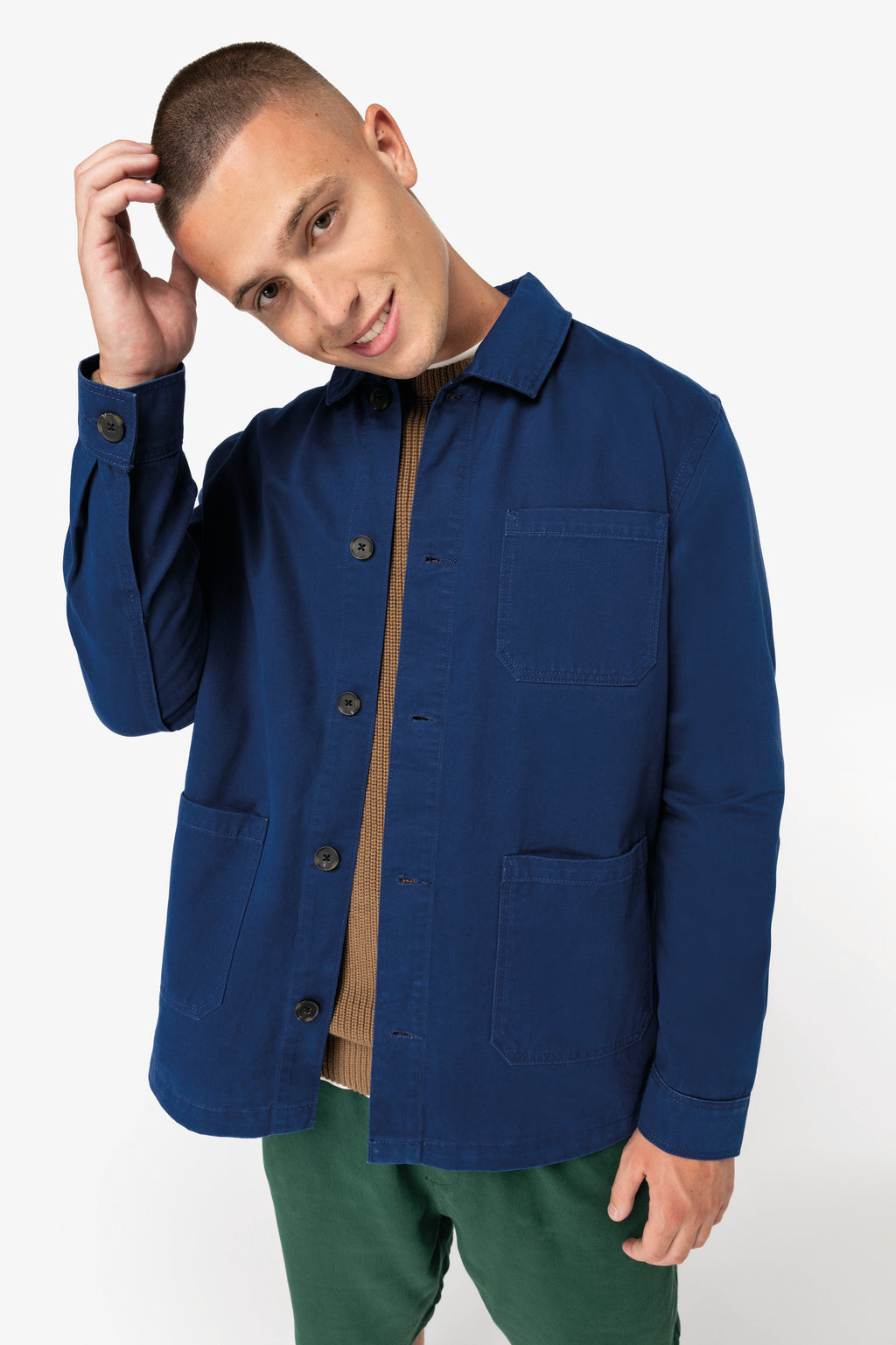 Sobrecamisa worker eco-responsàvel com aspecto lavado unissexo