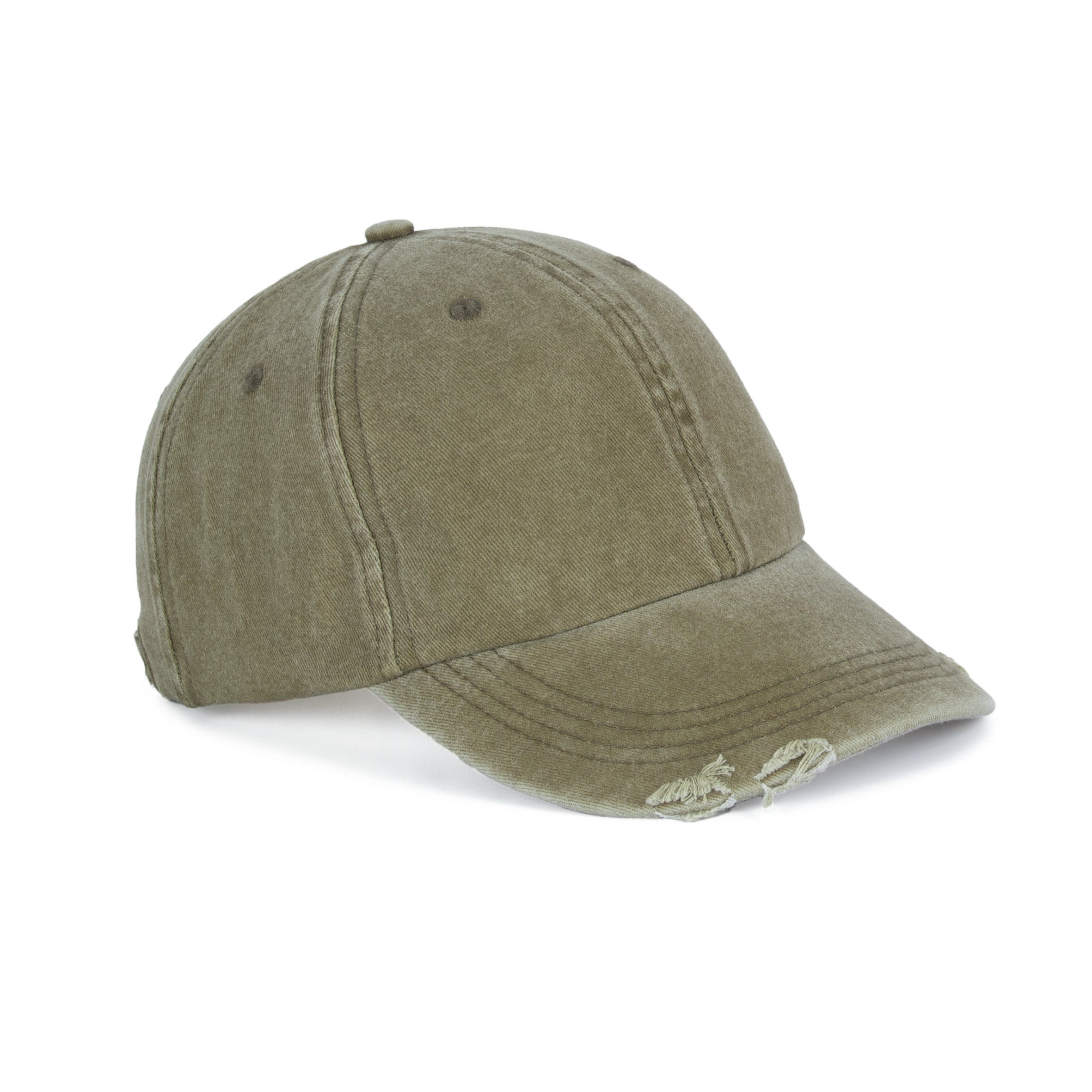 Boné vintage com efeito rasgado - 6 painéis