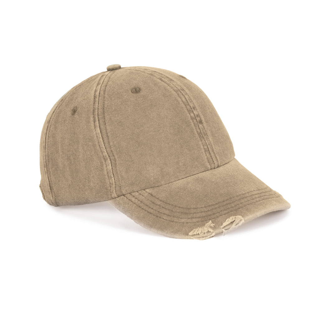Boné vintage com efeito rasgado - 6 painéis