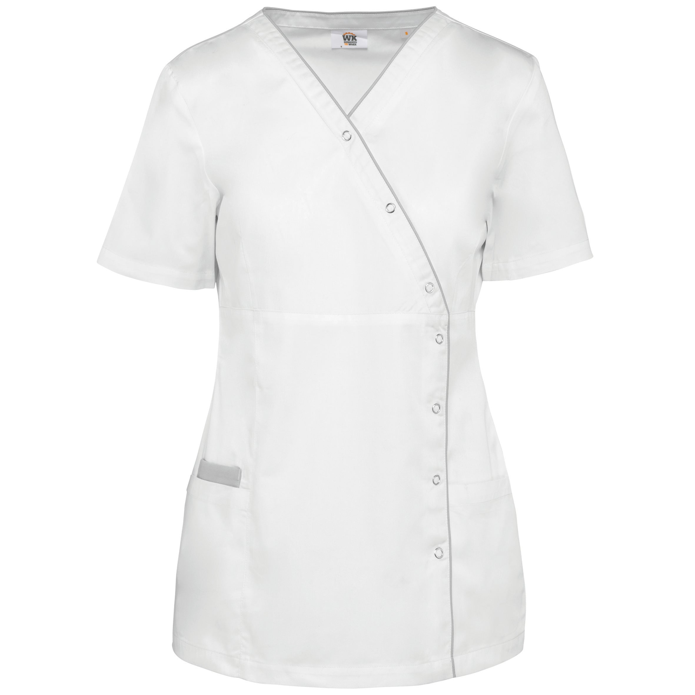 Bata poliéster/algodão com molas de pressão de senhora