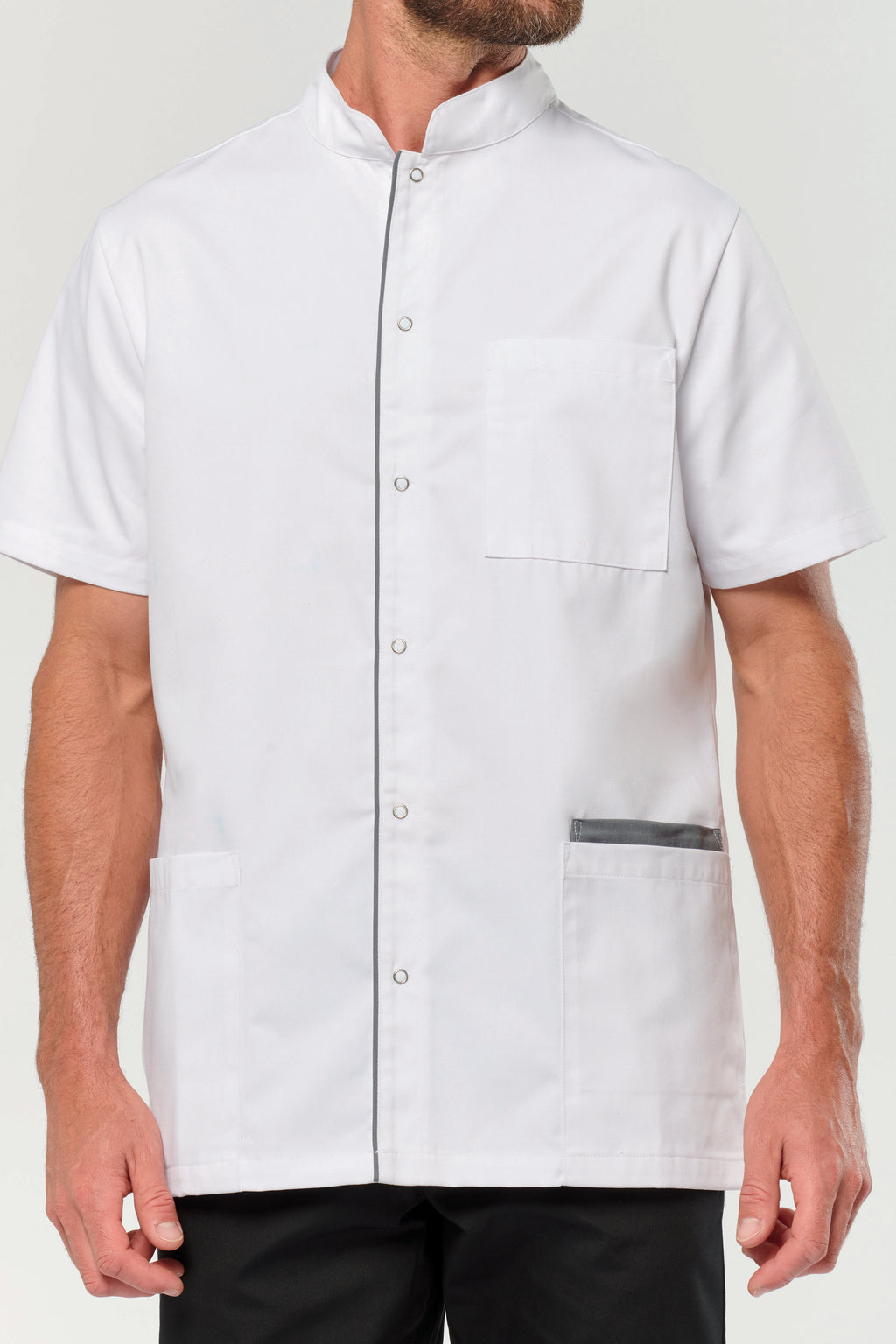 Bata poliéster/algodão com molas de pressão de homem