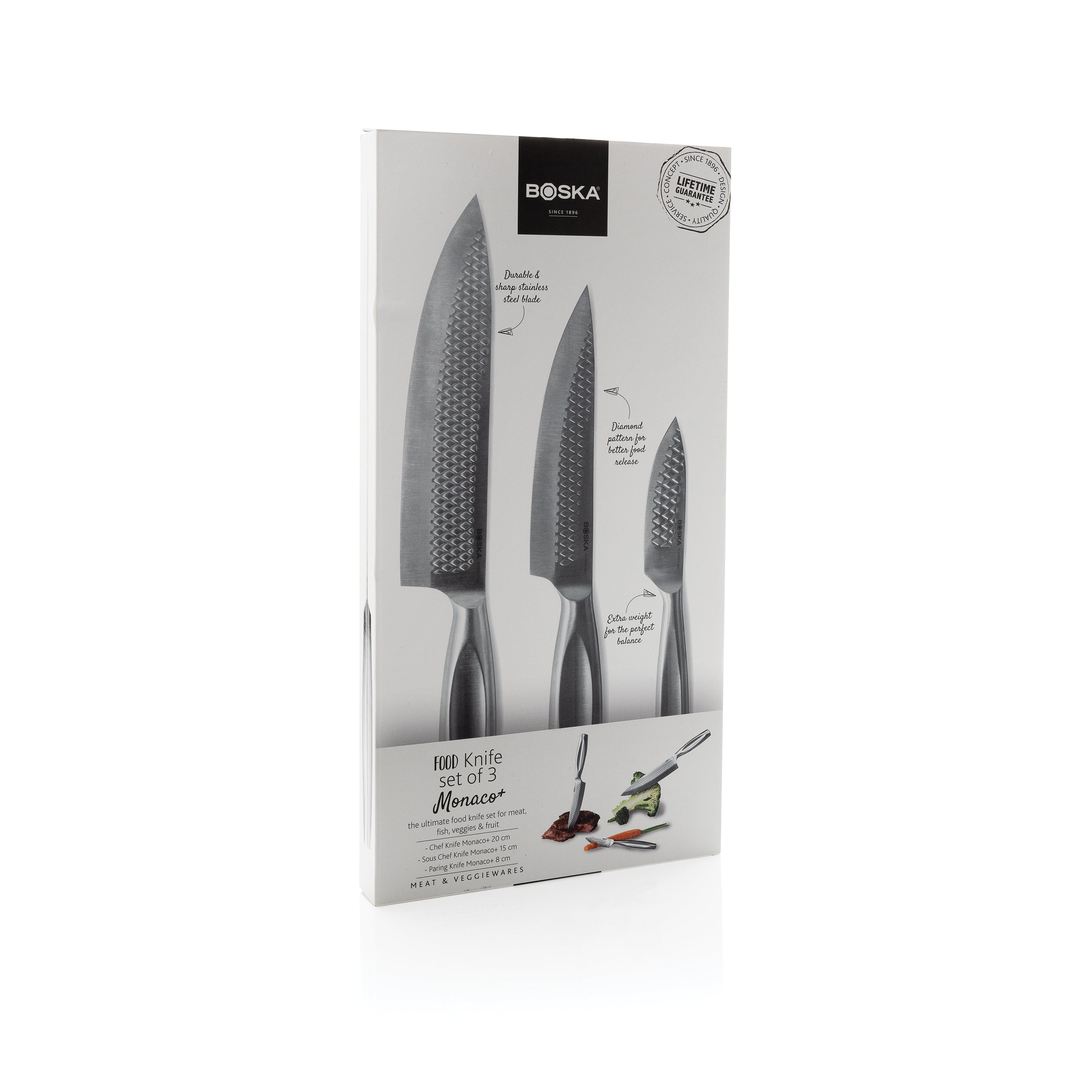 Facas de cozinha BOSKA Monaco+, conjunto de 3