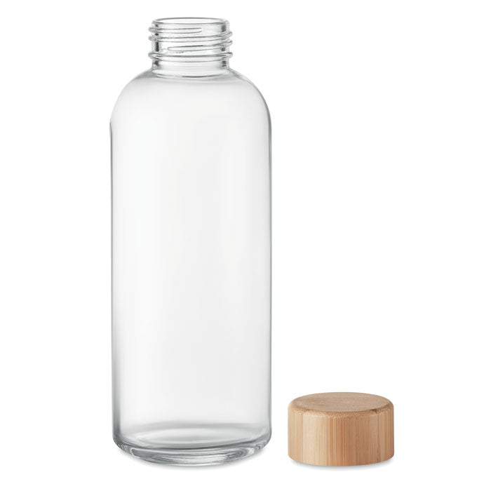 Garrafa de vidro com tampa de bambu 650ml