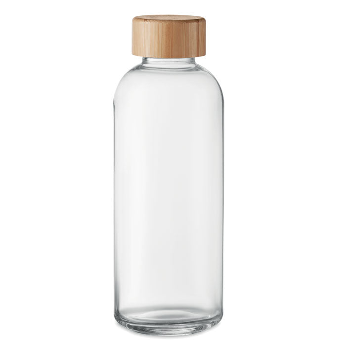 Garrafa de vidro com tampa de bambu 650ml