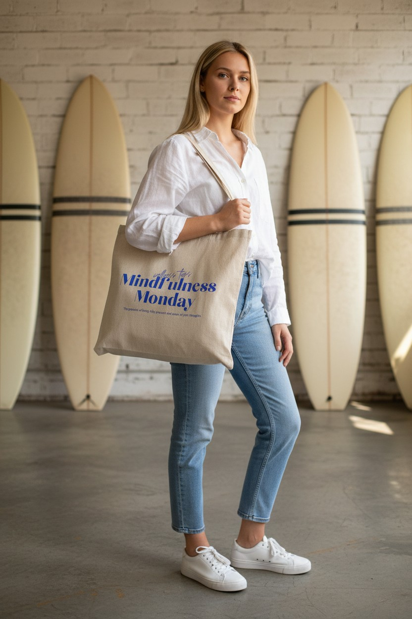 Saco algodão reciclado - Shopper